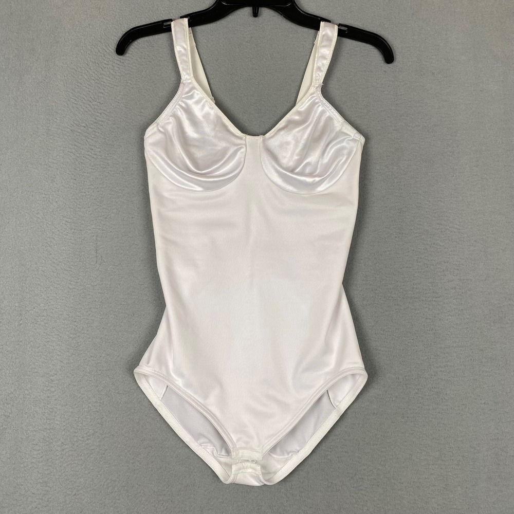 Cupid 5448 Underwire Firm Control Bodysuit Shapewear Women 36B White